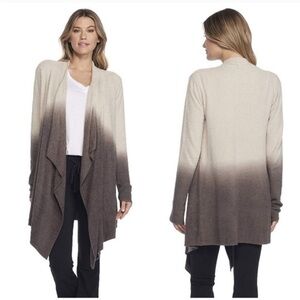 Barefoot Dreams Bamboo Chic Lite Calypso Wrap Cardigan in Stone Cocoa Ombré